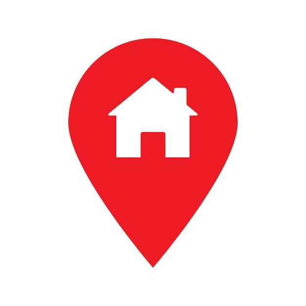 Red map pin for indicating a home or residential location