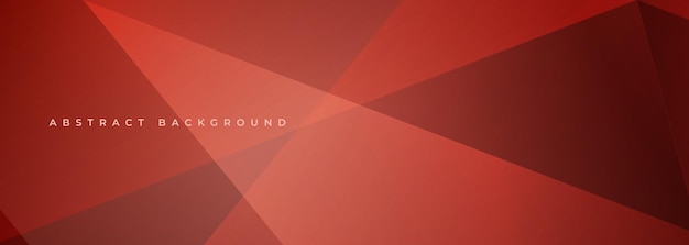 Red modern abstract wide banner with geometric shapes vector illustration abstract background