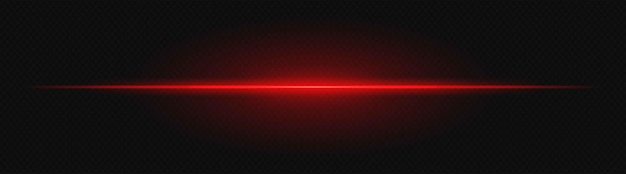 Red neon stripes or light flash Laser beams horizontal beams Beautiful light reflections Glowing stripes on a black background
