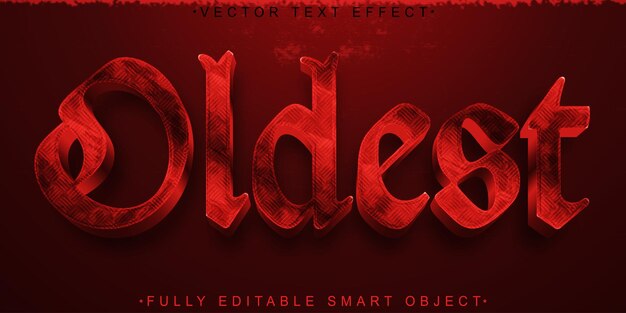 Red Oldest Vector Fully Editable Smart Object Text Effect