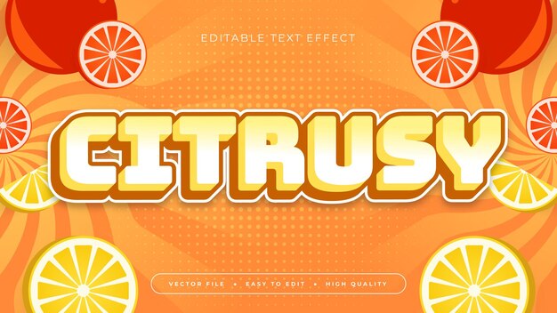 Red orange and yellow citrusy 3d editable text effect font style