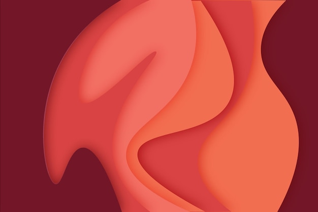 Red orange paper shapes background with copy space