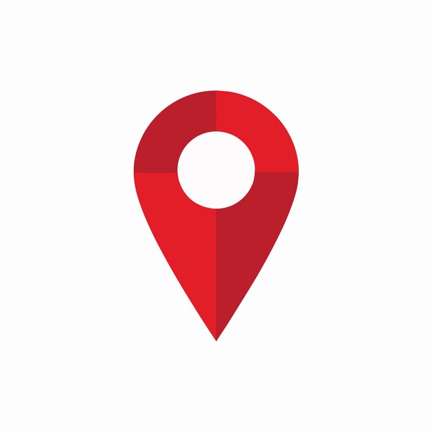 red pin with a white dot on it