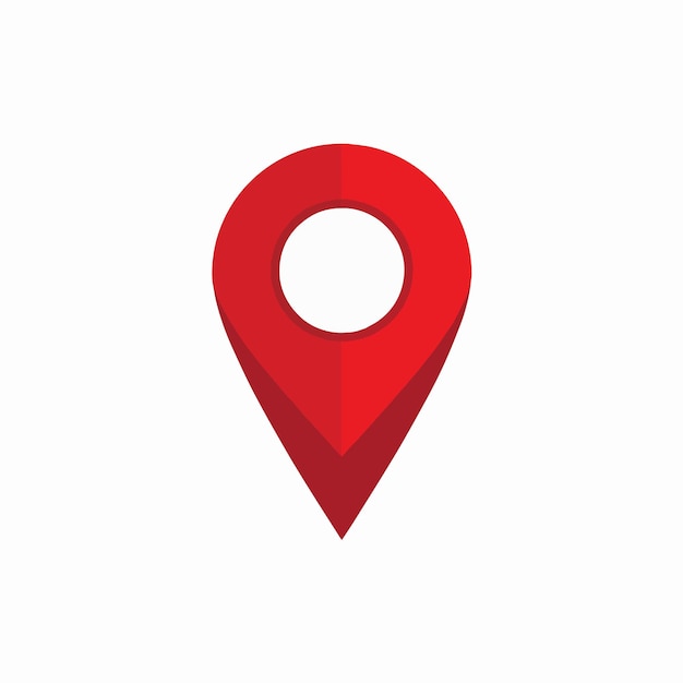 red pin with a white dot on it