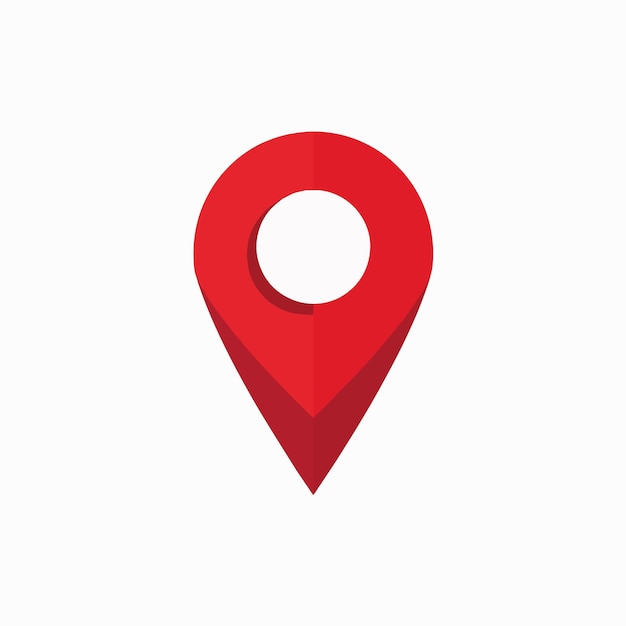 red pin with a white dot on it