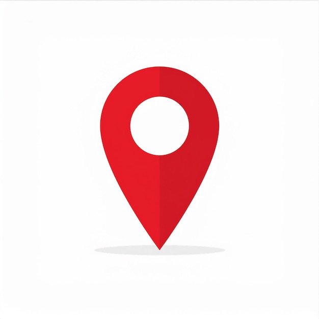 red pin with a white dot on it