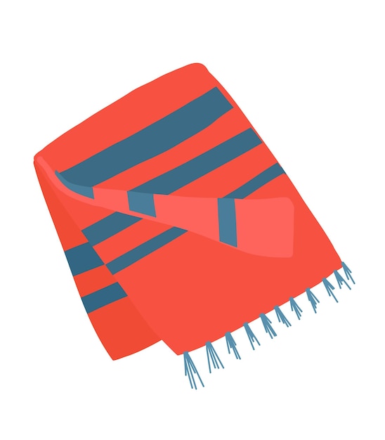 Red plaid illustration Blanket with blue stripes Picnic blanket