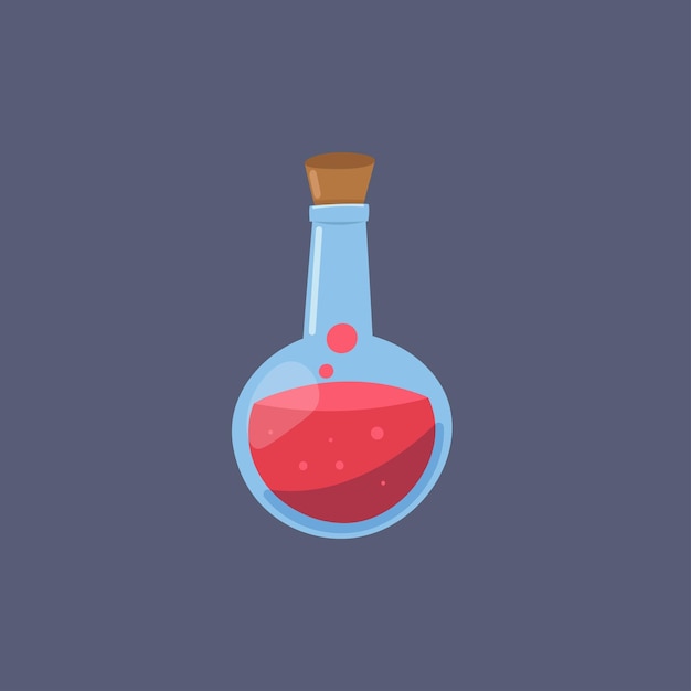 red potion in flat vector design