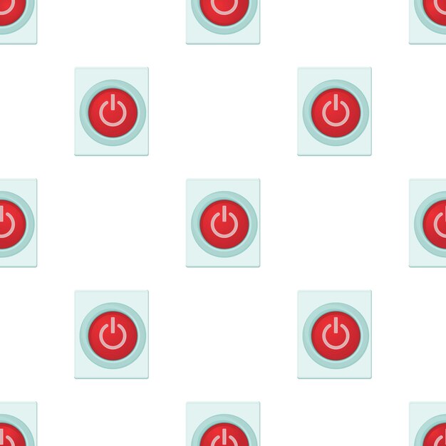 Red power on or off button pattern seamless background texture repeat wallpaper geometric vector