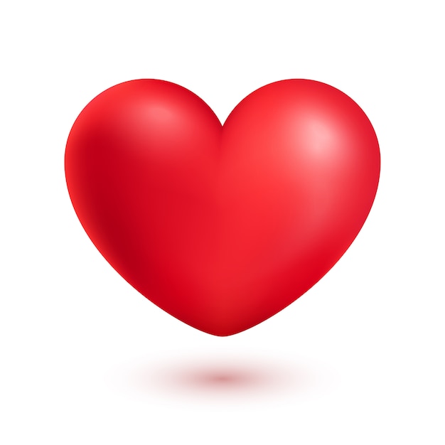 red realistic vector heart isolated