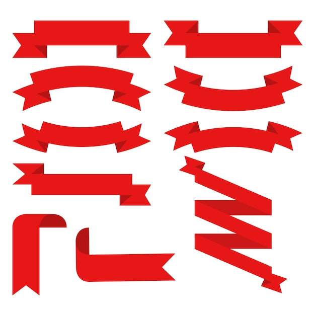 Red Ribbon Banner Collection