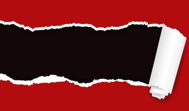 Red Ripped Paper With Black Background