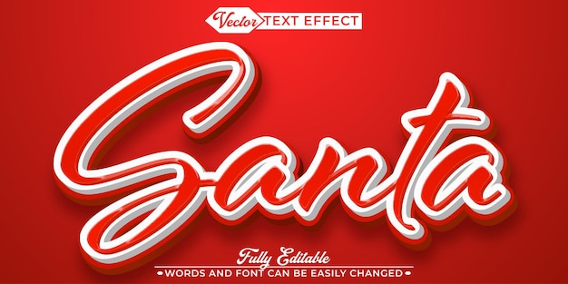 Red Santa Noel Vector Editable Text Effect Template