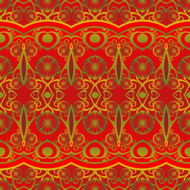 red seamless textured abstract background with a combination of gold