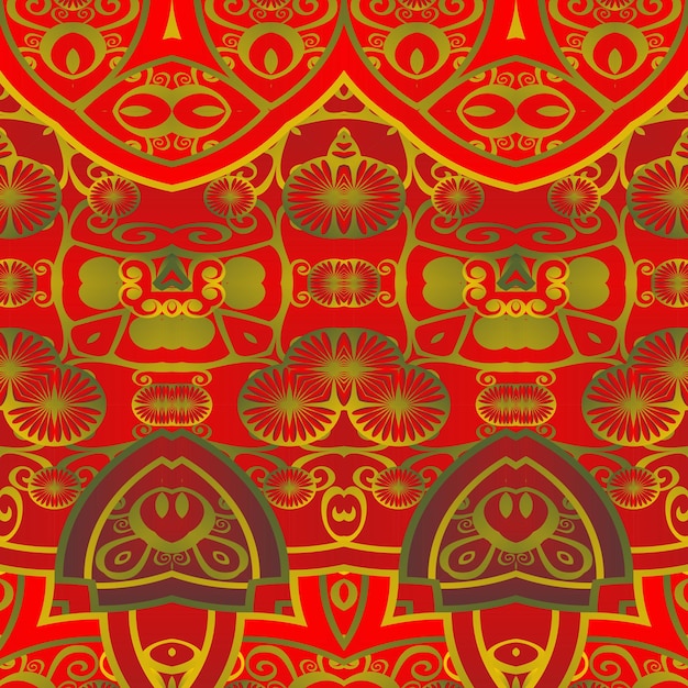 red seamless textured abstract background with a combination of gold