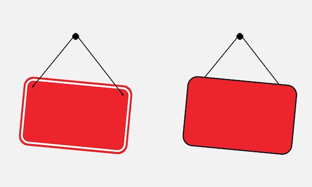 Red signboard on the door vector