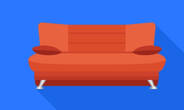 red soft sofa icon flat illustration of red soft sofa vector icon for web design