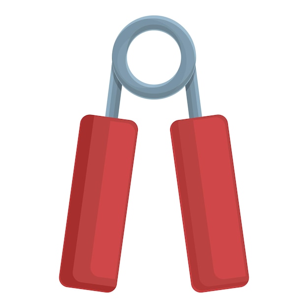 Red sport tool icon cartoon vector Hand grip Wrist energy
