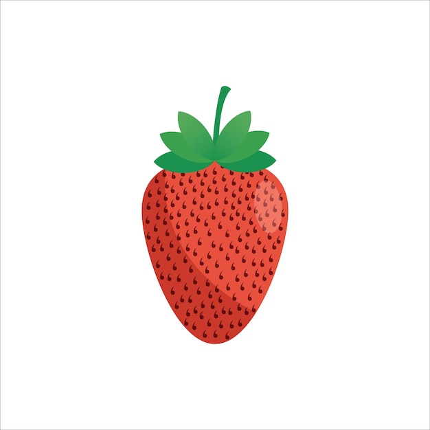 red strawberry fruit symbol. strawberry icon isolated. vector illustration.