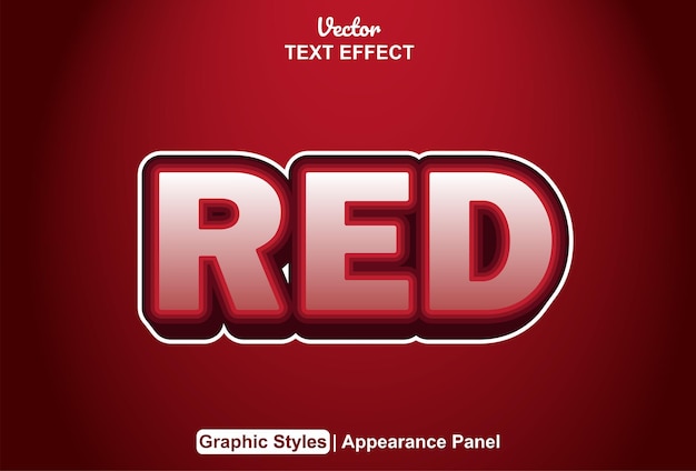 Red text effect with graphic style and editable