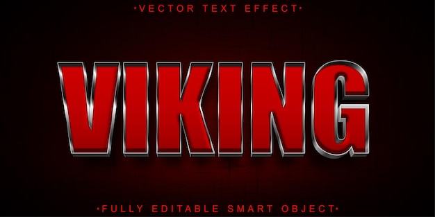 Red Viking Vector Fully Editable Smart Object Text Effect