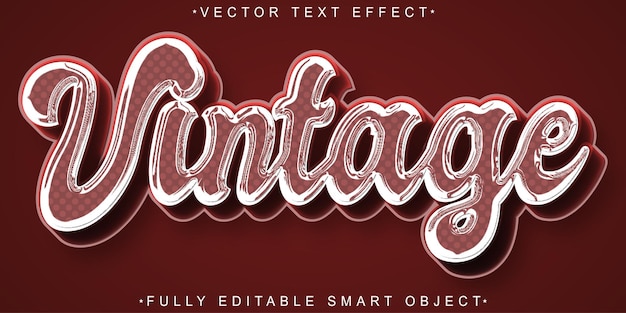 Red Vintage Vector Fully Editable Smart Object Text Effect