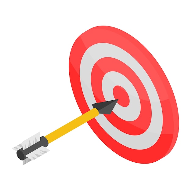 red white target icon isometric of red white target vector icon for web design isolated on white background