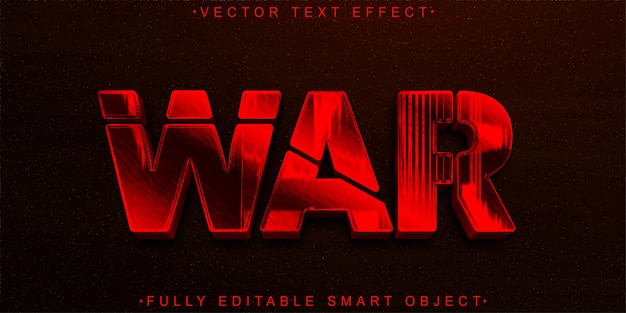 Red Worn War Vector Fully Editable Smart Object Text Effect