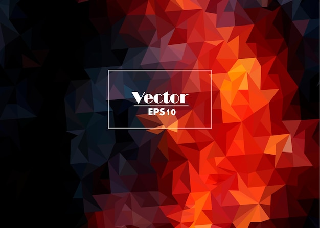 redhot metal crystals digital abstract vector image stylized from triangles