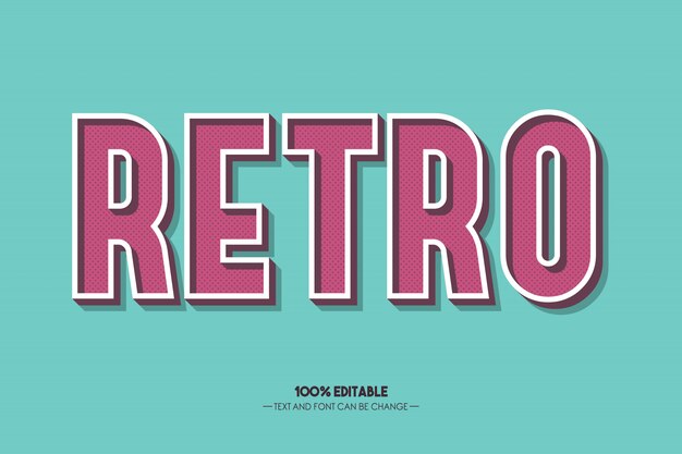 Redigerbar 3D-retrotextstil