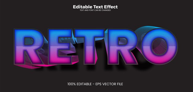 Redigerbar retrotexteffekt i modern trendstil