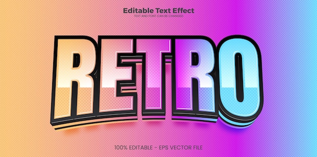 Redigerbar retrotexteffekt i modern trendstil