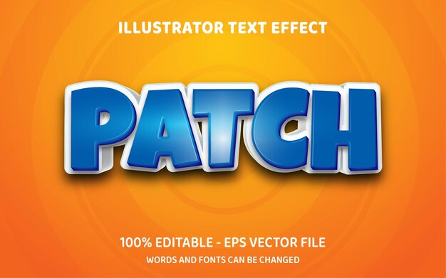 Redigerbar texteffekt, illustrationer i lapp-stil