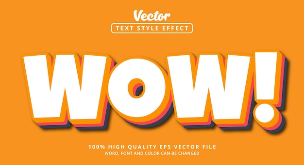 Redigerbar texteffekt, Wow text med orange stil och skiktad stil