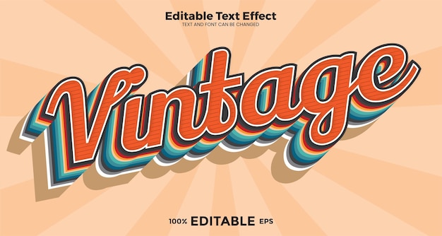 Redigerbar vintage texteffekt i modern trendstil