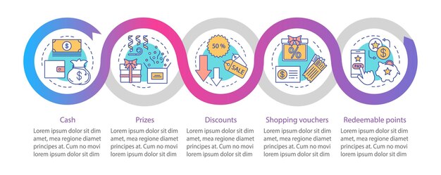 Referral rewards vector infographic template