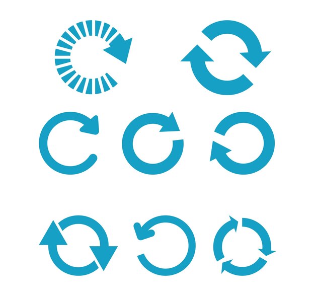 Refresh reload and change icon set Vector illustration