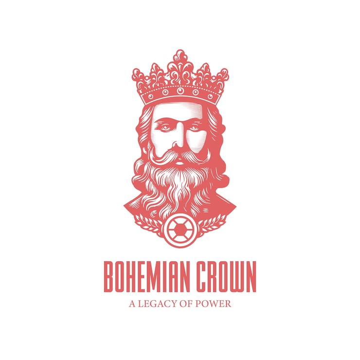 Vektör regal man in crown logo for bohemian crown powerful red design