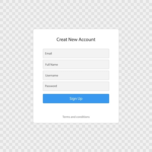 registration form page template