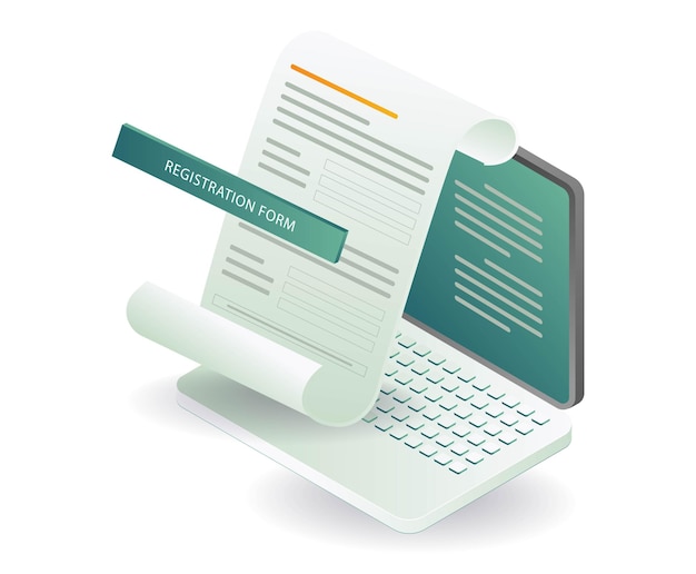 Registration form with computer application