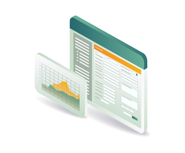 Registration form with data analysis window