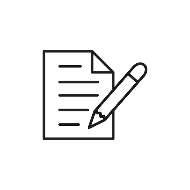 Registration paper icon isolated on white background