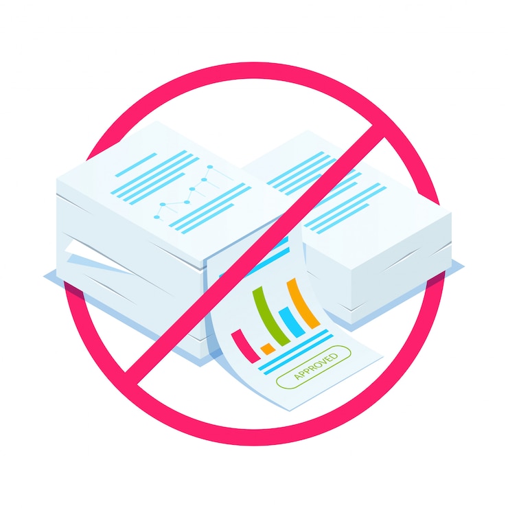 Vektör rejection of documents. isometric stack of documents