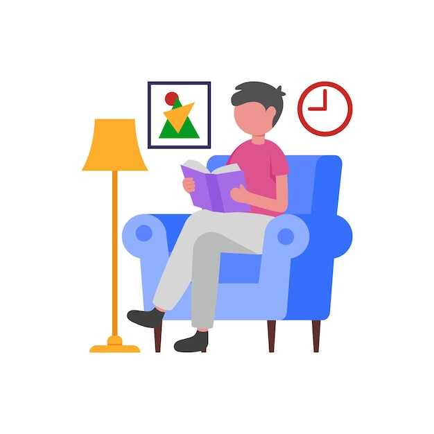 Relaxing at Home with a Book