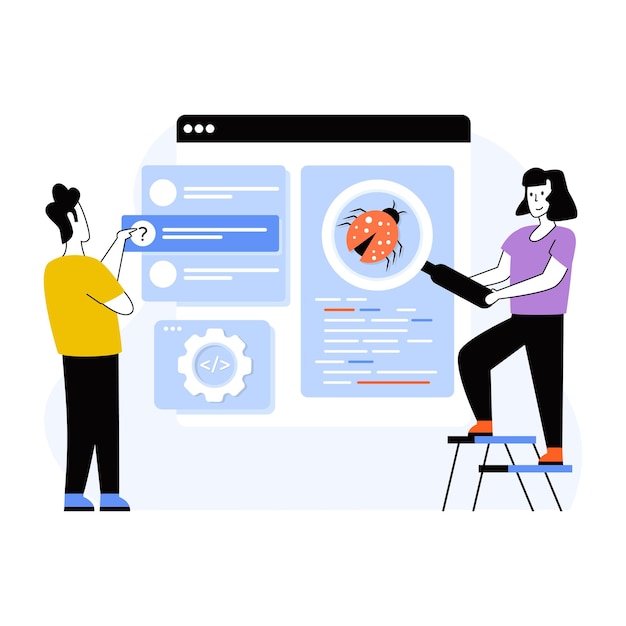 Remote work flat illustration in an editable style