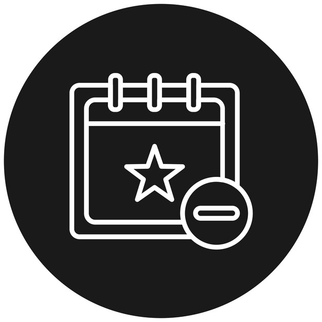 Remove Event vector icon Can be used for Time and Date iconset