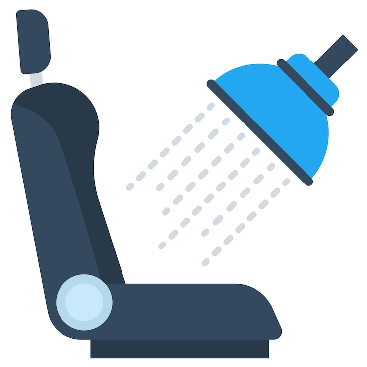 Vektör removing stains from vehicle upholstery lorry detailing vector color interior sanitizing symbol