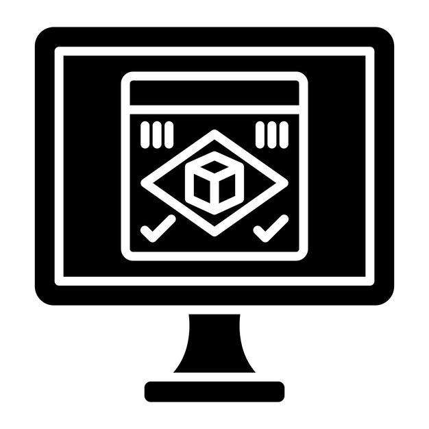 Rendering Glyph Solid Black Illustration