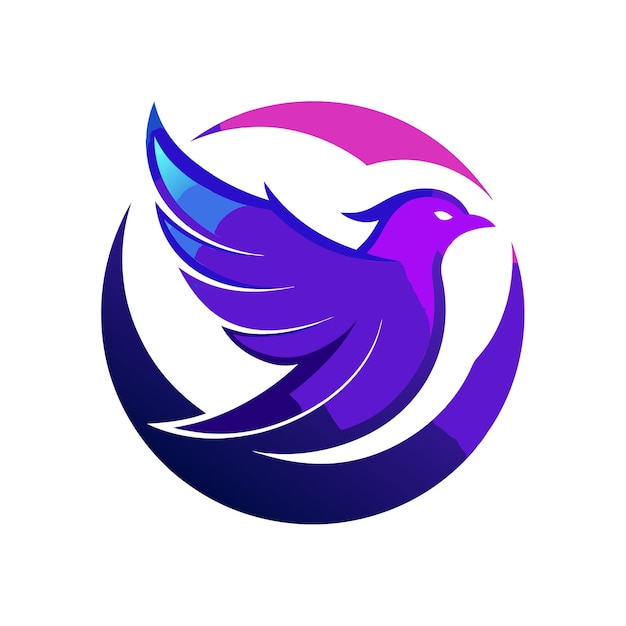 Renkli Kuş Renk Geçişli Logo Vektör İllüstrasyonu
