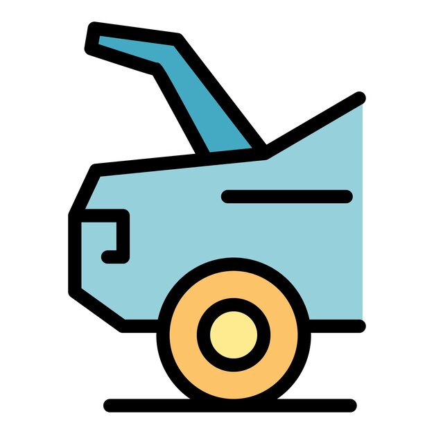 Repair car trunk icon Outline repair car trunk vector icon color flat isolated